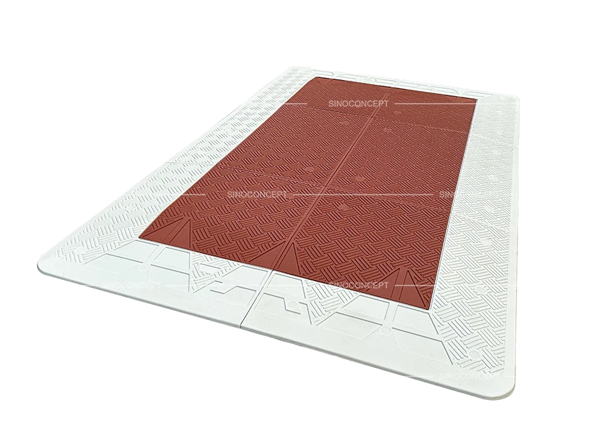 Belgium speed cushion with anti-slip surface and reflective films for safe traffic control