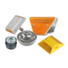 Featured image of different reflective road studs including plastic, aluminium and steel options for road safety and traffic guidance