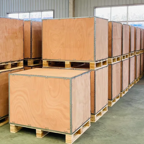 Sino Concept contact us button showing packed wooden shipping crates ready for delivery