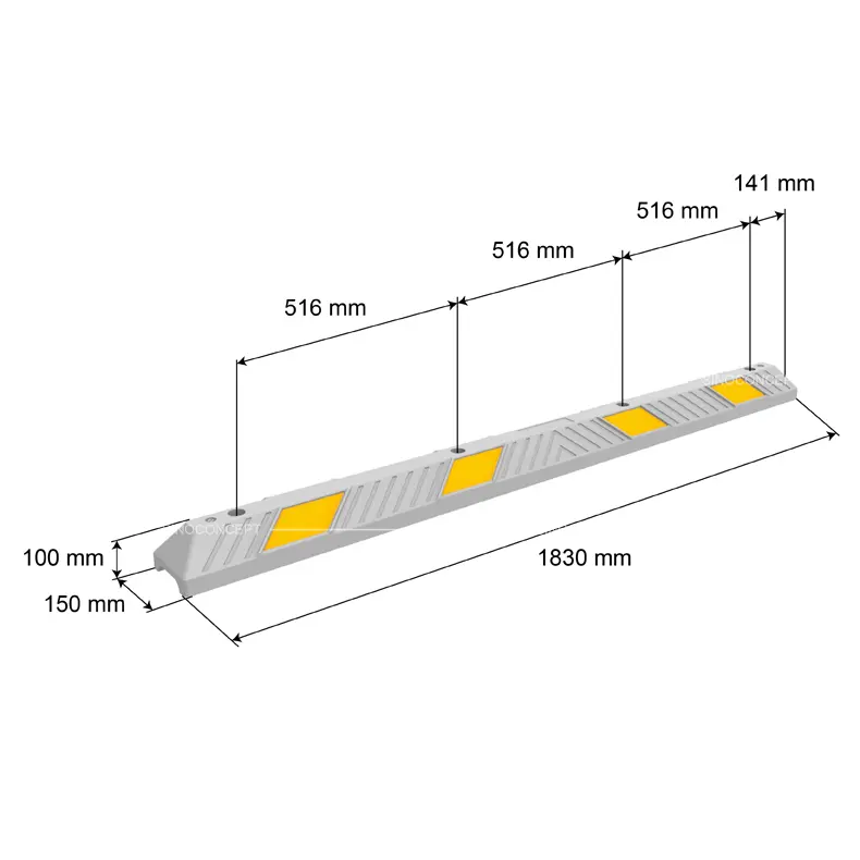 1830 mm wheel stop dimensions diagram showing length and height