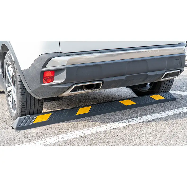 1830 mm wheel stop installed for parking use to improve parking accuracy