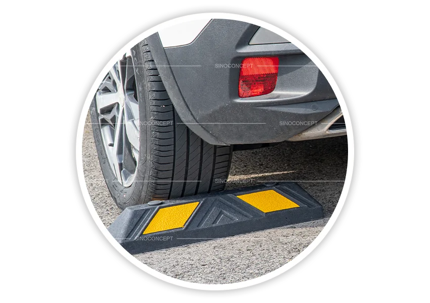 550 mm wheel stop used for parking use to position tyres and prevent vehicles overrunning spaces