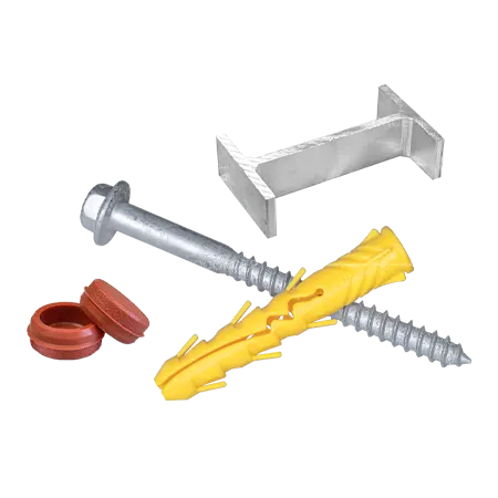 Road cushion installation accessories including hot-dip galvanised screws plastic anchors and aluminium H-connectors