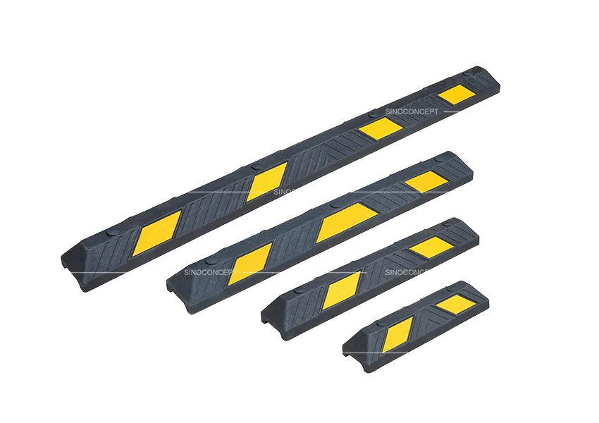 European standard-compliant wheel stops made from plastic-rubber composite for flexibility, strength, and long-lasting durability