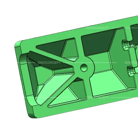 Parking blocks with thick walls and V-shaped ribs for robust structure and durability under heavy vehicle use