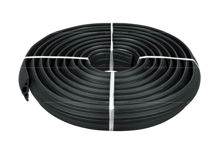 1-channel floor cable cover for safe cable management in high-traffic areas with anti-tripping design and flexible PVC material