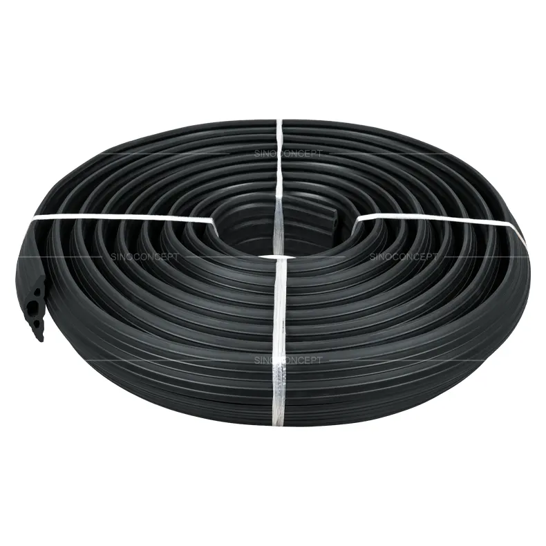 Roll 1-channel floor cable cover made of flexible PVC designed to receive one cable for floor cable management