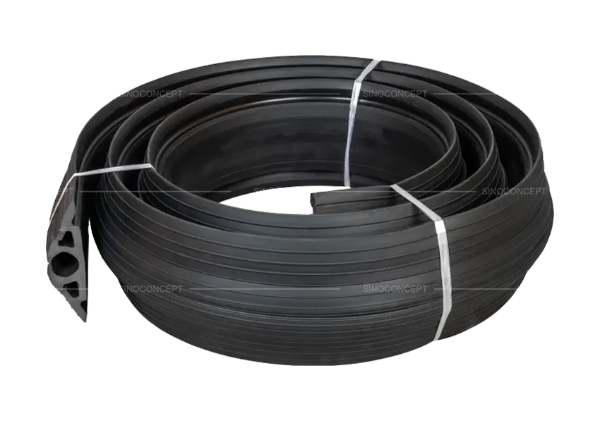 3-channel floor cable cover for protecting multiple cables in busy areas with smooth crossings