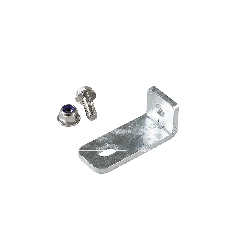 Illustration showing details of L-shaped angle bracket and 304 stainless steel bolts