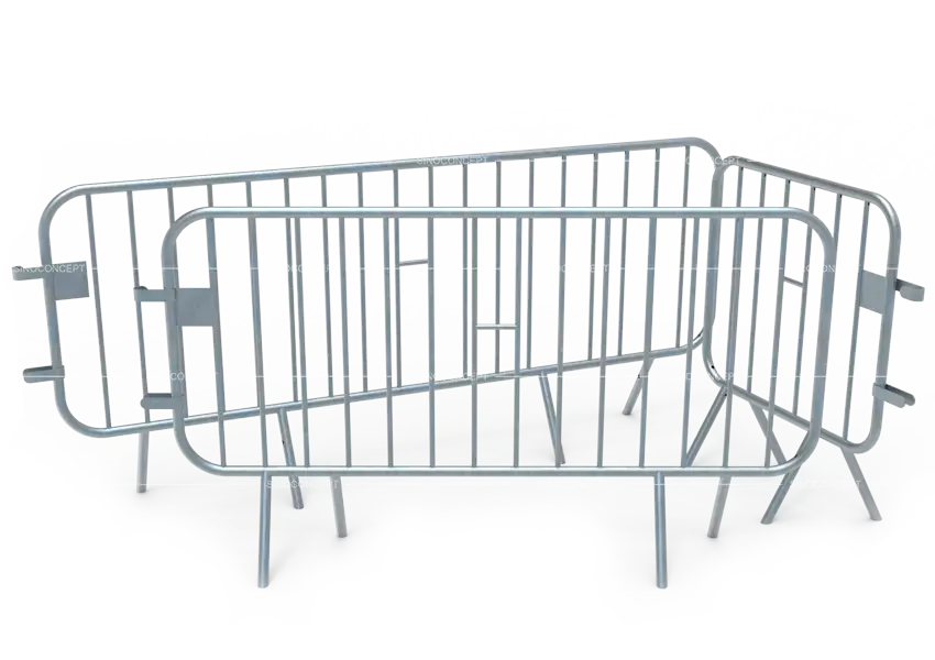 Crowd control barriers available in 1 metre, 2 metres, and 2.5 metres lengths for various event and space requirements