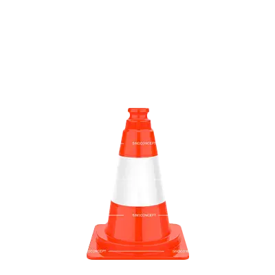 300 mm traffic cone with bright orange color and white reflective stripes for high visibility