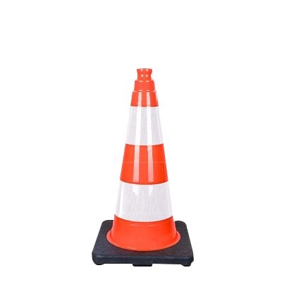500 mm weighted traffic cone with anti-slip base and reflective stripes for enhanced stability and visibility