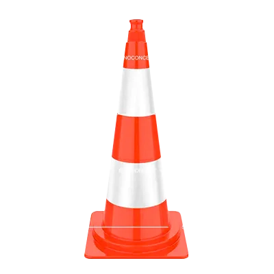 750 mm traffic cone with a square base, ideal for high-traffic areas and ensuring maximum visibility