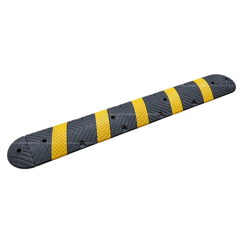 One part speed bump also called road bump 1830 type made of Plastic-Rubber composite for car park management