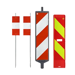 Featured image of Metal Roadworks Beacon, Plastic Roadworks Beacon, and Scandinavian Delineator Panel, designed for high visibility and safety in roadwork and construction zones