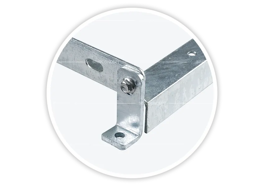 L-shape Angle and 304 stainless steel bolts used to fix floor bike racks on concrete or asphalt surfaces