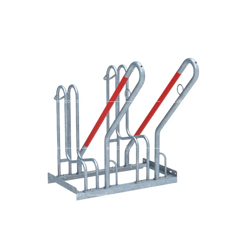 S02+L01 floor bike rack for 2 bikes, made of mild steel with fully hot-dipped galvanised surface treatment