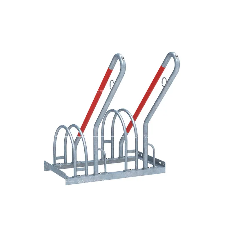 S03+L01 floor bike rack for two bikes, fitted with the L01 locking system for wheel security