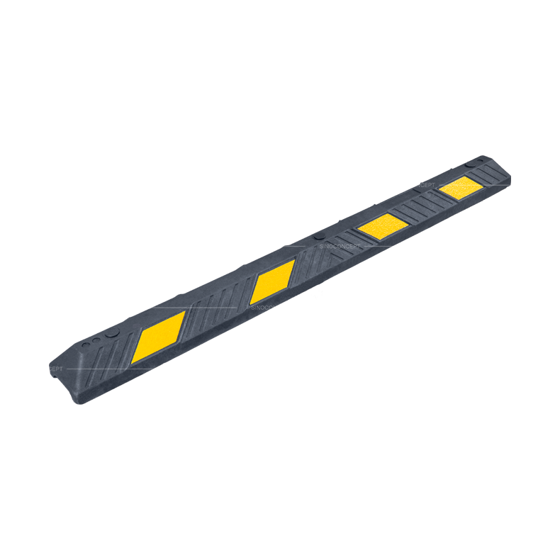 1650 mm wheel stop with yellow reflective films and anti-slip surface pattern