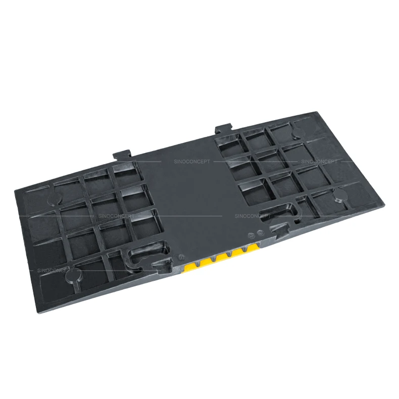 5-channel DDA wheelchair cable ramp underside showing reinforced base and anti-slip design for stable placement