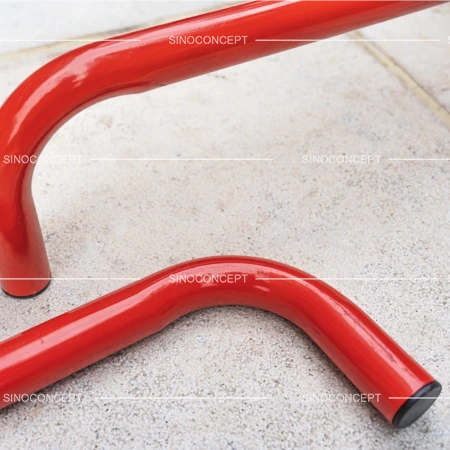 Expandable safety barriers with anti-slip rubber feet, stable placement on smooth floors