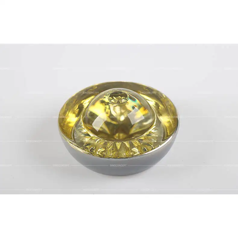 Large glass road stud in yellow for road edge marking and traffic delineation