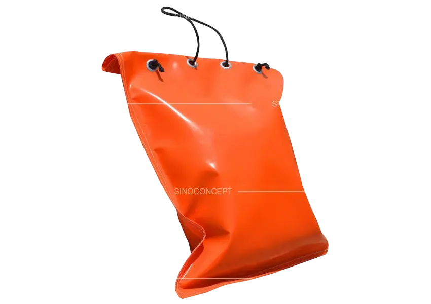 PVC sandbags used to secure temporary signs and barriers at outdoor roadwork or event sites