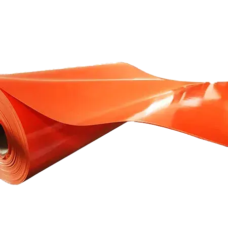 Orange PVC fabric roll material used for manufacturing durable pvc sandbag for traffic safety, ballast and construction site applications