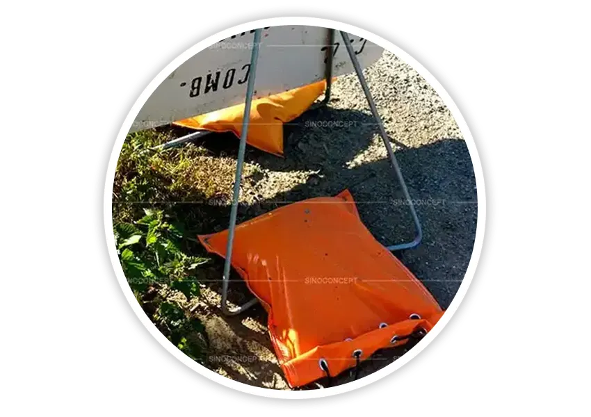 Common uses of PVC sandbag for stabilising traffic signs, barriers and road equipment in windy or open areas