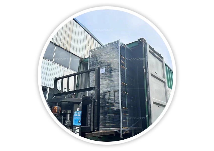 Sino Concept container loading with palletised goods ready for export shipment