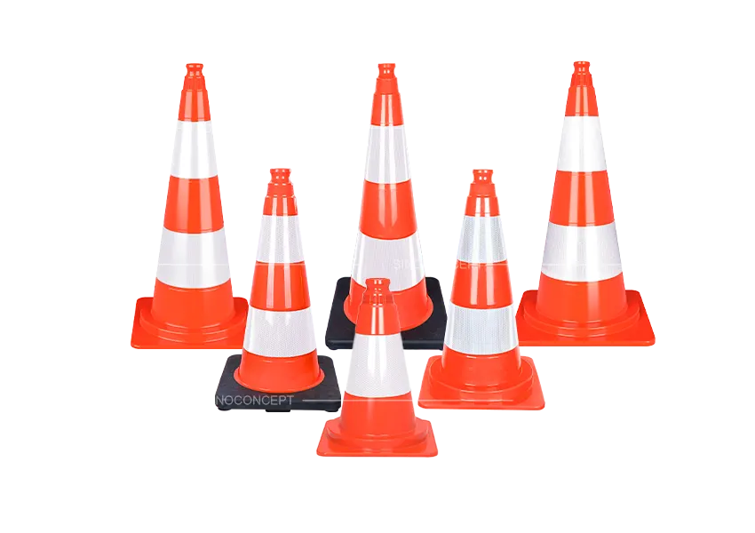 Traffic cones with reflective sleeves for road and event management