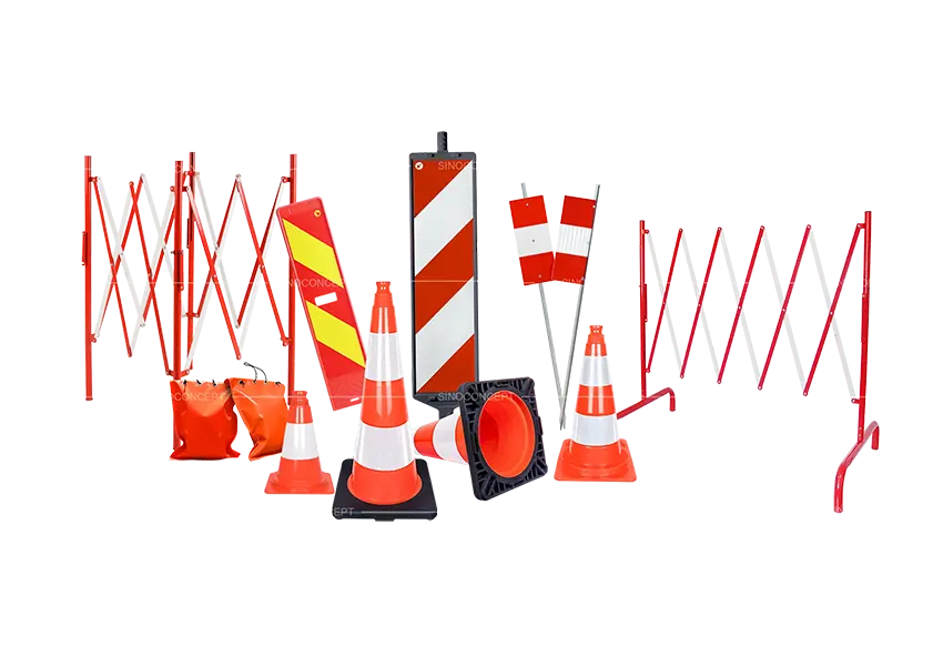 Traffic control equipment including traffic cones, expandable safety barriers and road beacons for road safety management