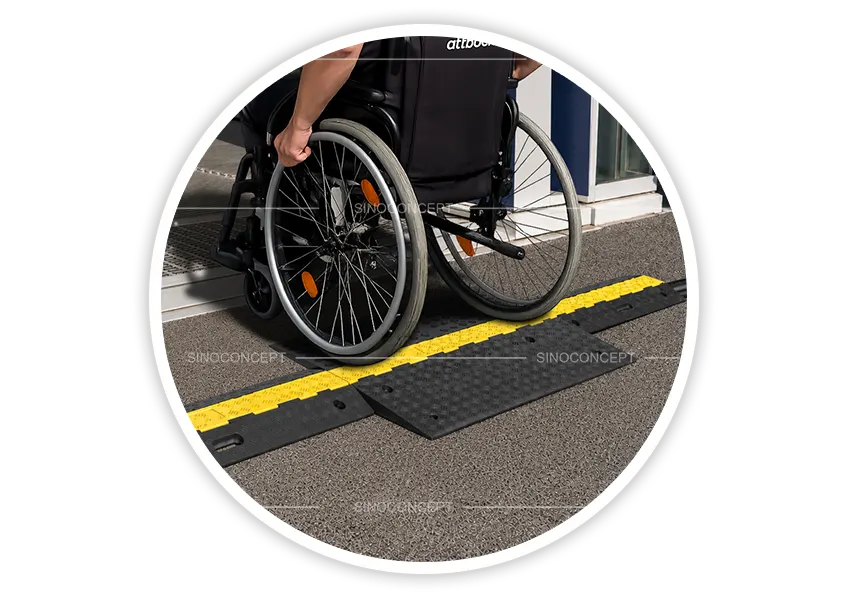 2-channel DDA wheelchair cable ramp providing smooth access over protected cables