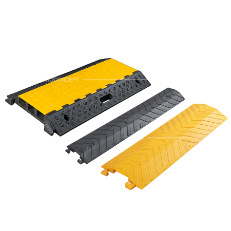 Various cable ramps and cable protectors models for different cable sizes, loads and site conditions