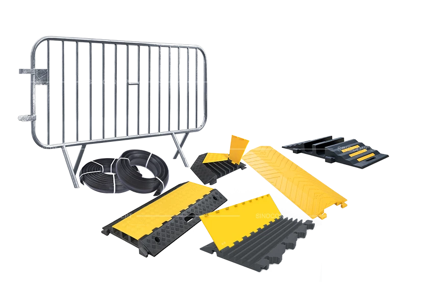 Full range of event equipment including crowd control barrier and cable ramps