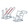 Hot-dipped galvanised steel floor mounted bike rack for secure bicycle parking