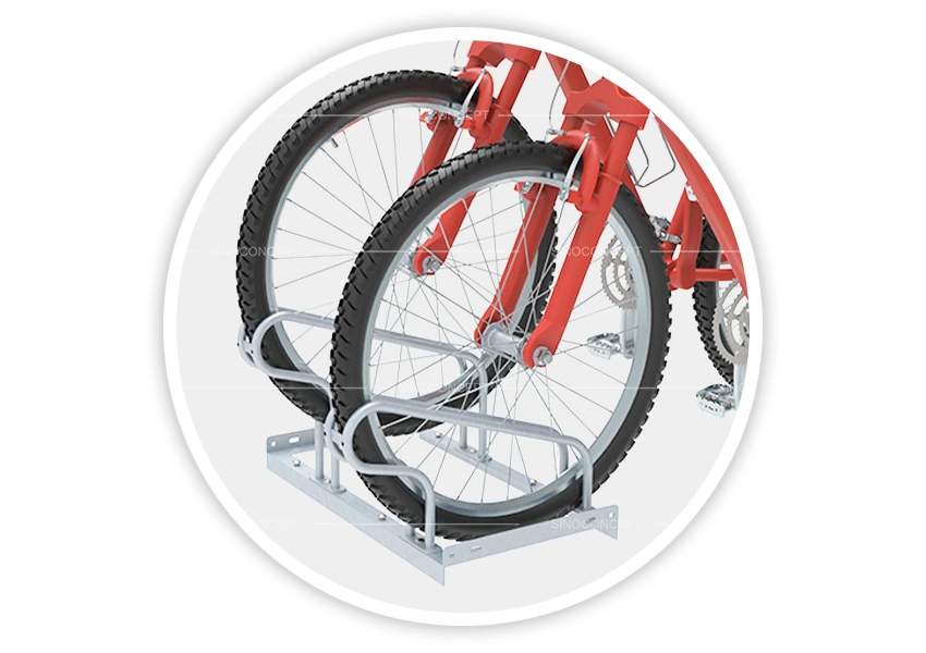 S01 floor bike rack holding multiple bicycles, made of mild steel with fully hot-dipped galvanised finish for secure cycle parking