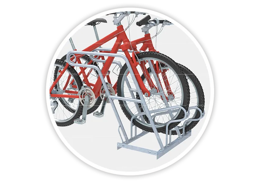 S01+L02 floor bike rack with hot-dip galvanised steel frame and L02 locking system, designed for secure bike storage in public areas