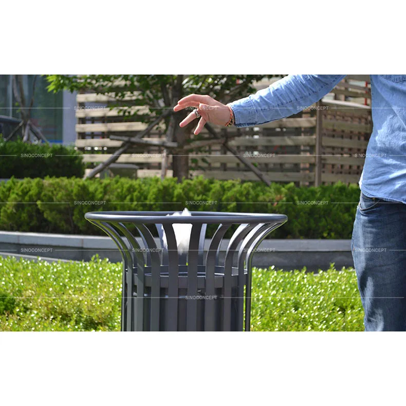 50 L Tulip Litter Bin with open top design for easy litter disposal in outdoor public areas