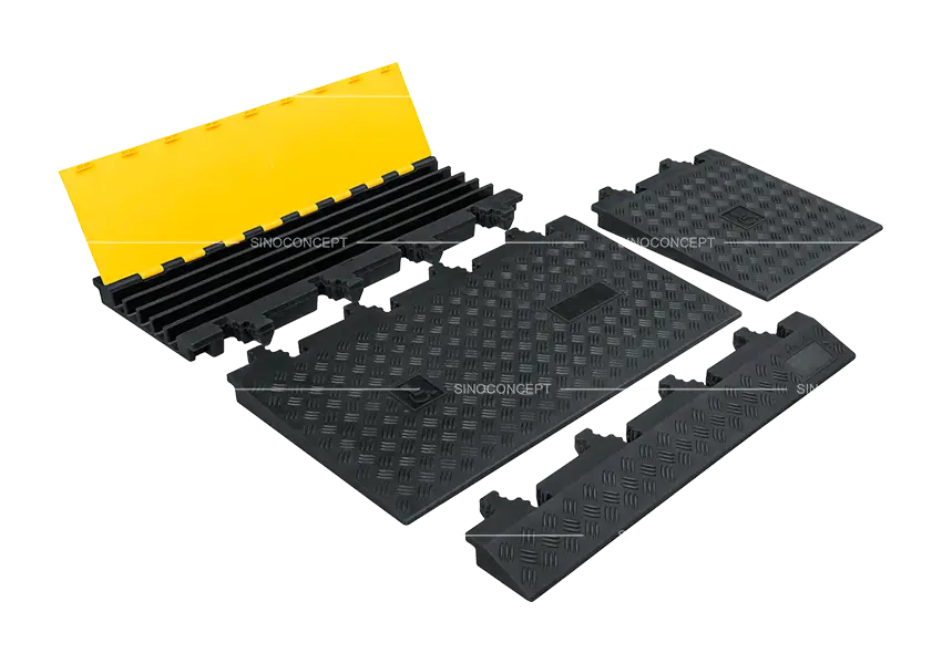 Modular cable ramps end ramp configurations showing standard ramp, gentle slope ramp and half gentle slope ramp sections