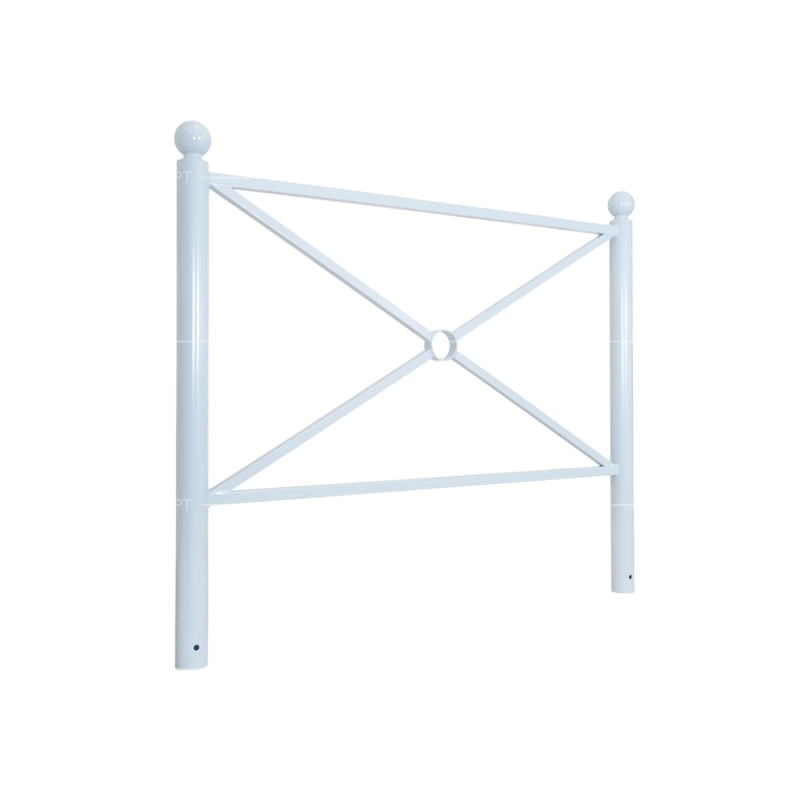 Ball-top pedestrian guardrail 1500 mm with steel frame for traditional street layouts