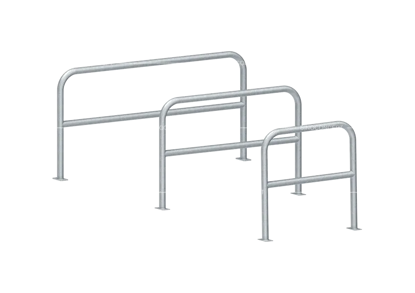 Hooped perimeter barrier with crossbar