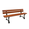 Outdoor benches and seating with timber slats and cast iron legs for public areas