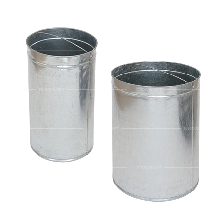 Hot-dip galvanised inner liners for outdoor litter bins in different capacity sizes