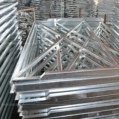 Finished hot-dip galvanised pedestrian guardrail panels stacked for repeat and large-volume orders