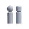 Grey steel street bollards range with decorative tops for pedestrian areas and street access control