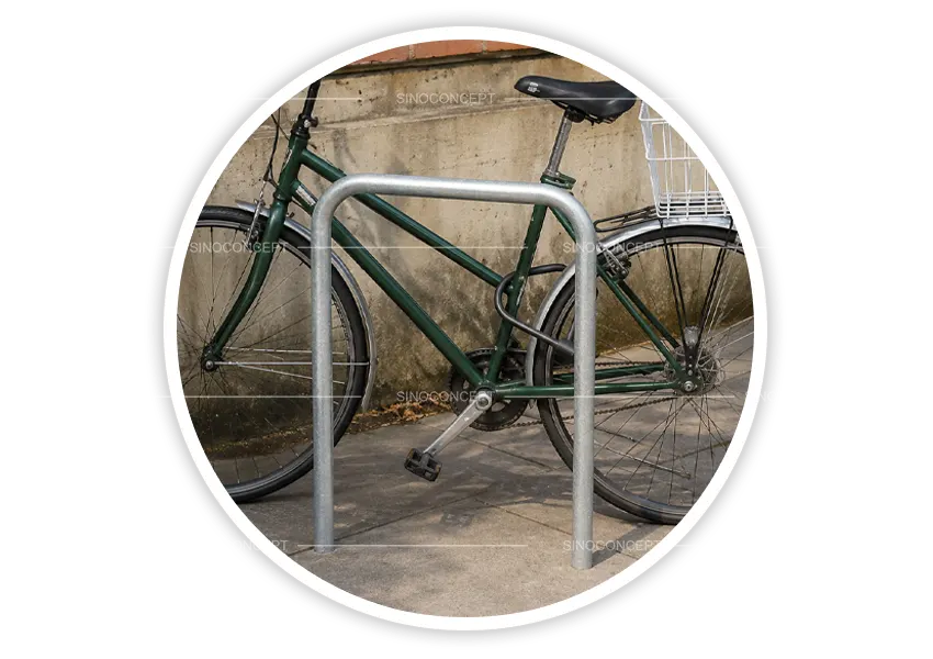 Sheffield cycle stand used for bicycle parking with hot-dip galvanised finish