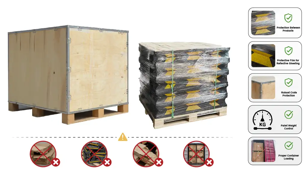 Wheel stop testing process showing durability, impact and environmental resistance tests
