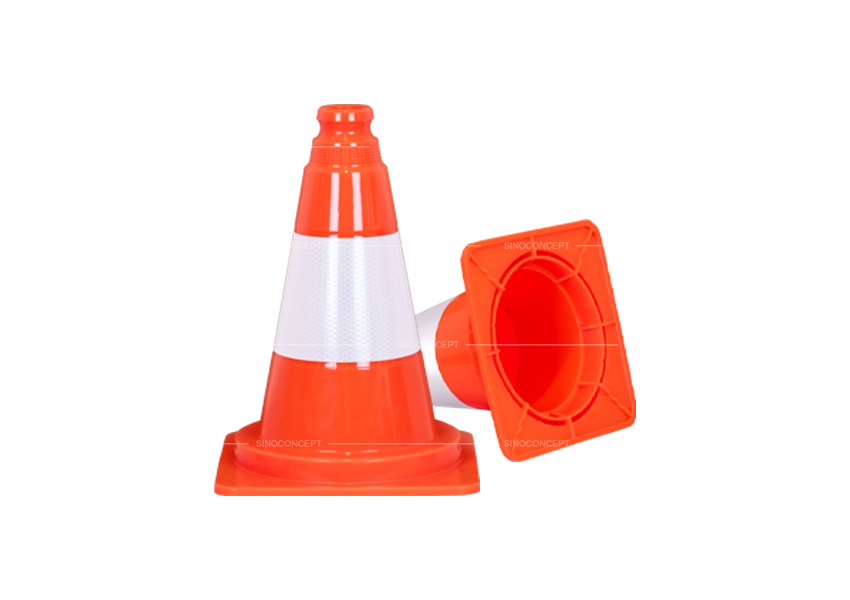 300 mm orange PVC traffic cone with RA1 reflective sheeting for road safety control
